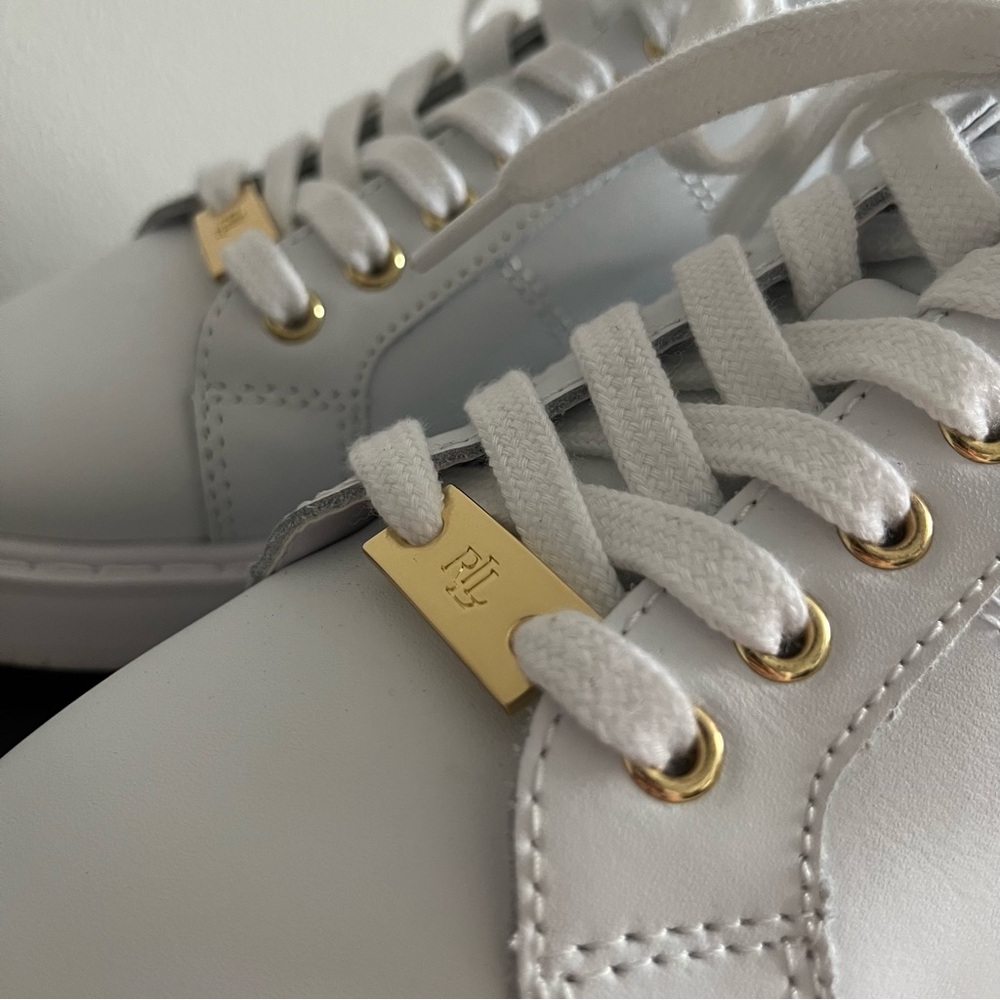 Lauren Ralph Lauren White and Gold Sneakers - Picture 7 of 7
